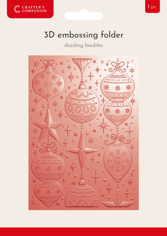 Crafter's Companion 3D Embossing Folder 5.5" x 5.5" -  Dazzling Baubles