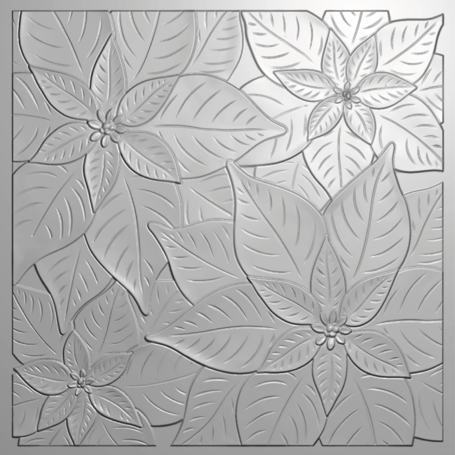 Crafter's Companion 3D Embossing Folder 5.5"x 5.5" -  Christmas Poinsettia