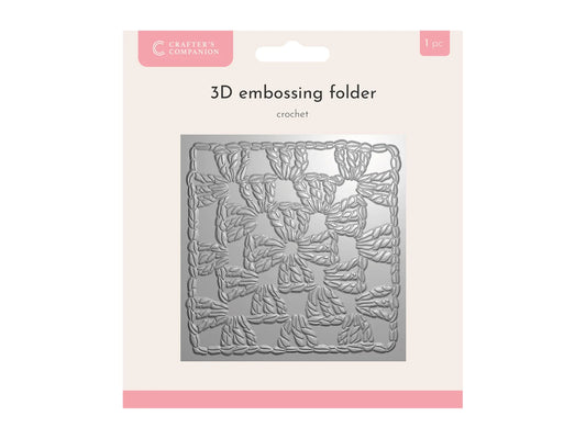 Crafter’s Companion 5.5″ x 5.5″ 3D Embossing Folder - Crochet