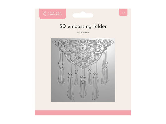 Crafter’s Companion 5.5″ x 5.5″ 3D Embossing Folder - Macrame