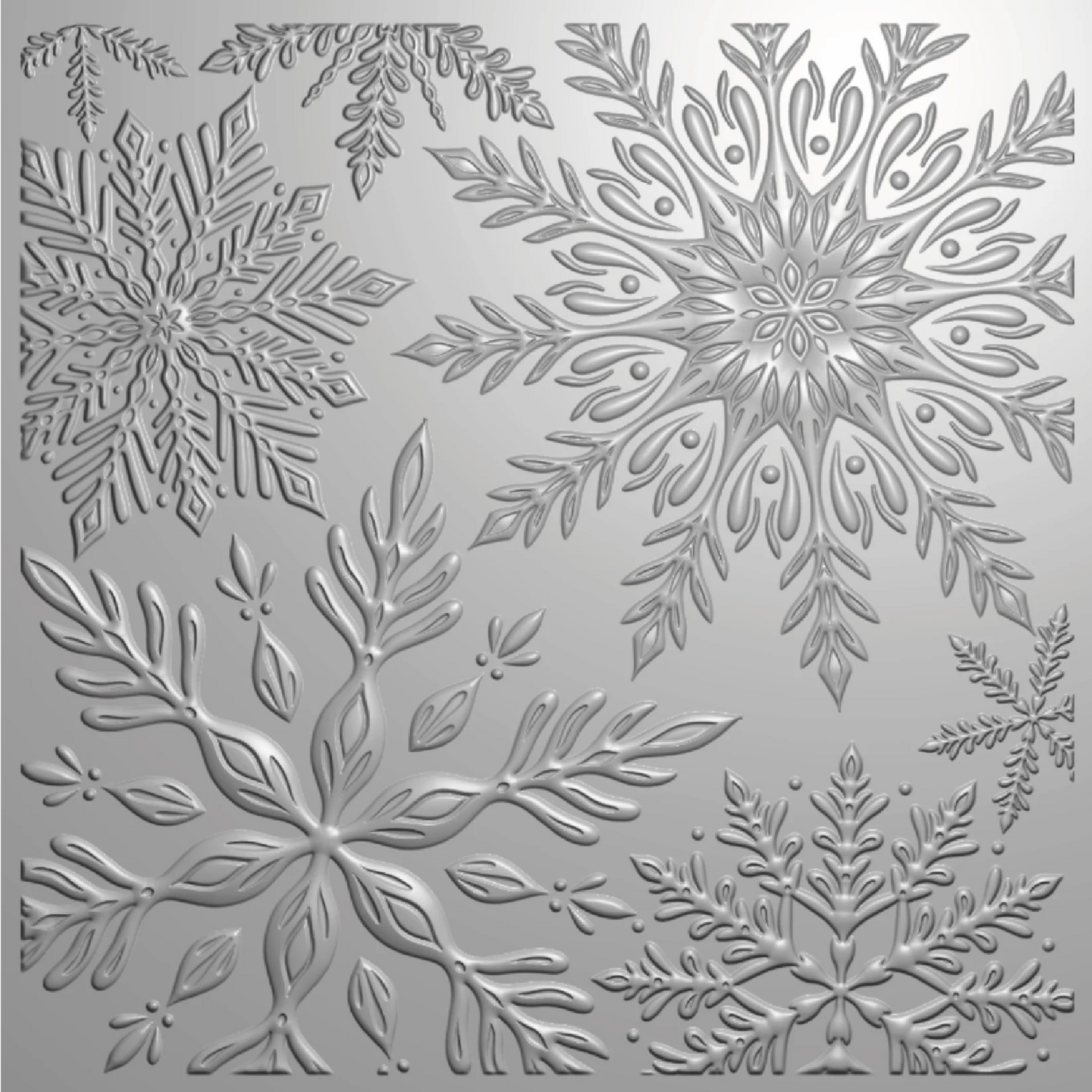 Crafter's Companion 3D Embossing Folder 5.5' x 5.5" -  Stylish Snowflakes