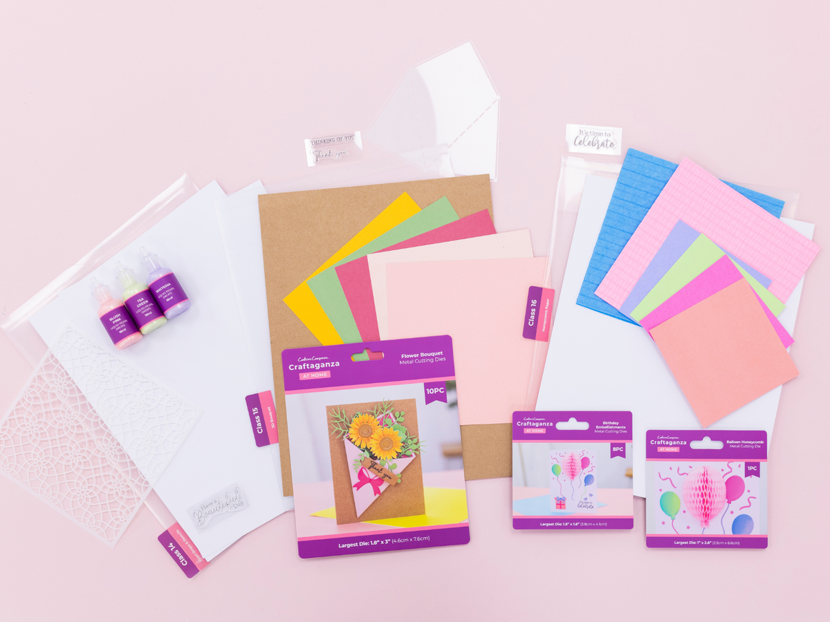 *Class - 0500 - Craftaganza at Home: Pearl Drops & Stenciling, 3D Bouquet Card & Honeycomb Card (Classes 14, 15 & 16)