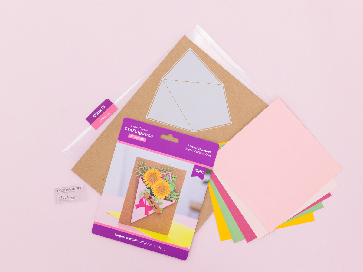 *Class - 0500 - Craftaganza at Home: Pearl Drops & Stenciling, 3D Bouquet Card & Honeycomb Card (Classes 14, 15 & 16)