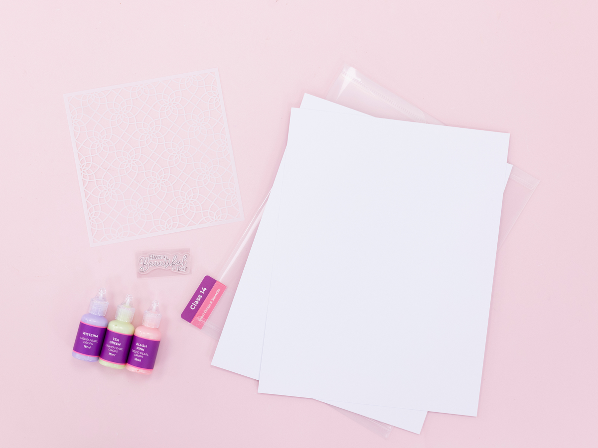 *Class - 0500 - Craftaganza at Home: Pearl Drops & Stenciling, 3D Bouquet Card & Honeycomb Card (Classes 14, 15 & 16)