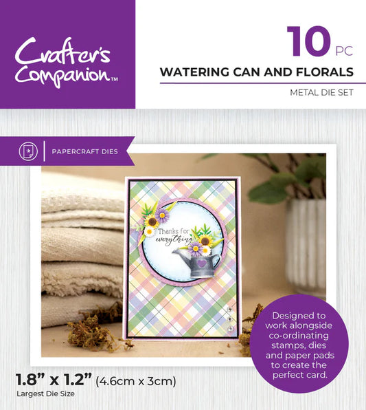 Crafter's Companion Garden Collection Metal Die - Watering Can and Florals