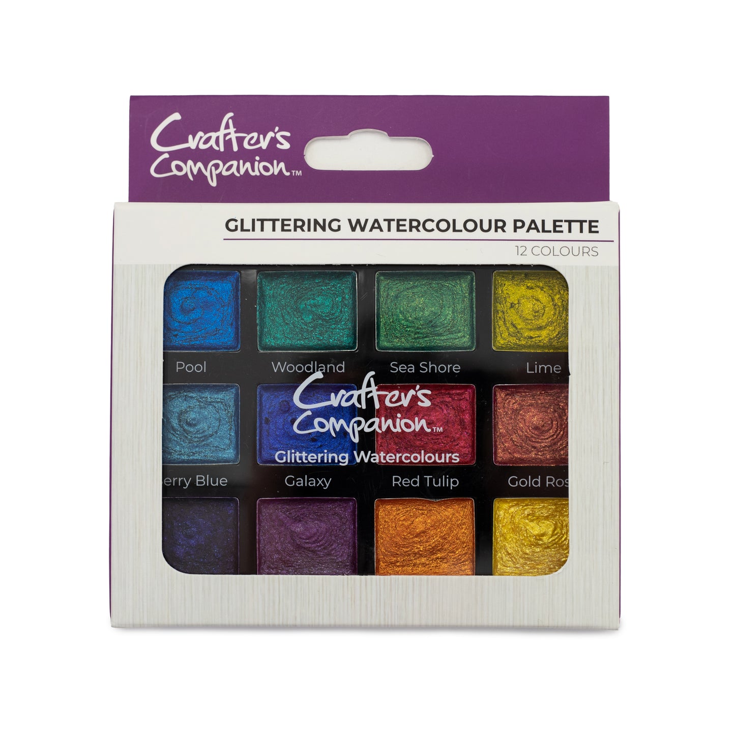 Crafter's Companion Glitter Paint Palette - 12 Colours