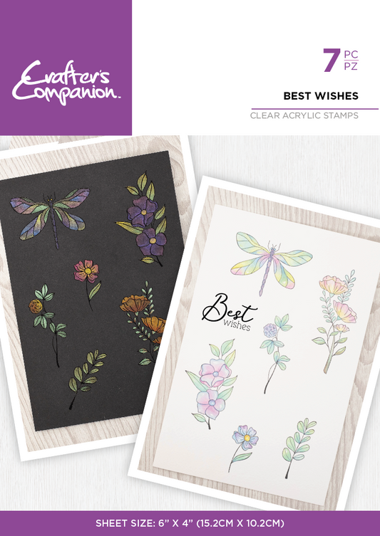 Crafters Companion - Inking & Stamping - Clear Acrylic Stamp - Best Wishes