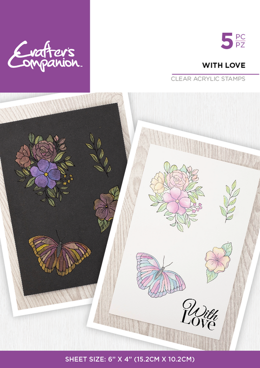 Crafters Companion - Inking & Stamping - Clear Acrylic Stamp - With Love