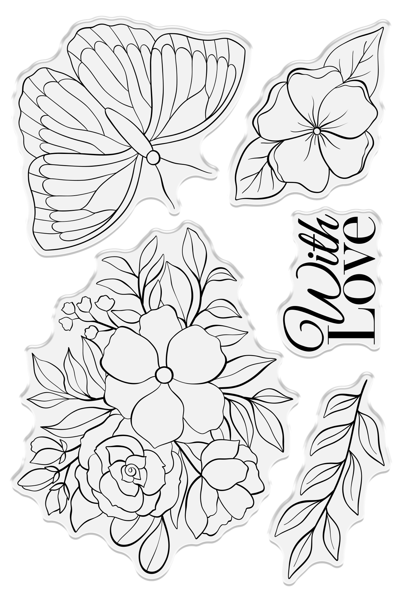 Crafters Companion - Inking & Stamping - Clear Acrylic Stamp - With Love