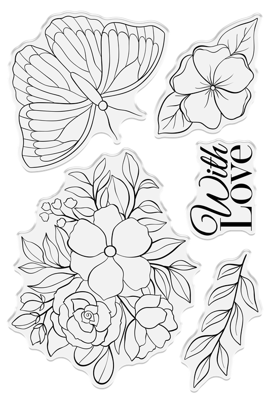 Crafters Companion - Inking & Stamping - Clear Acrylic Stamp - With Love