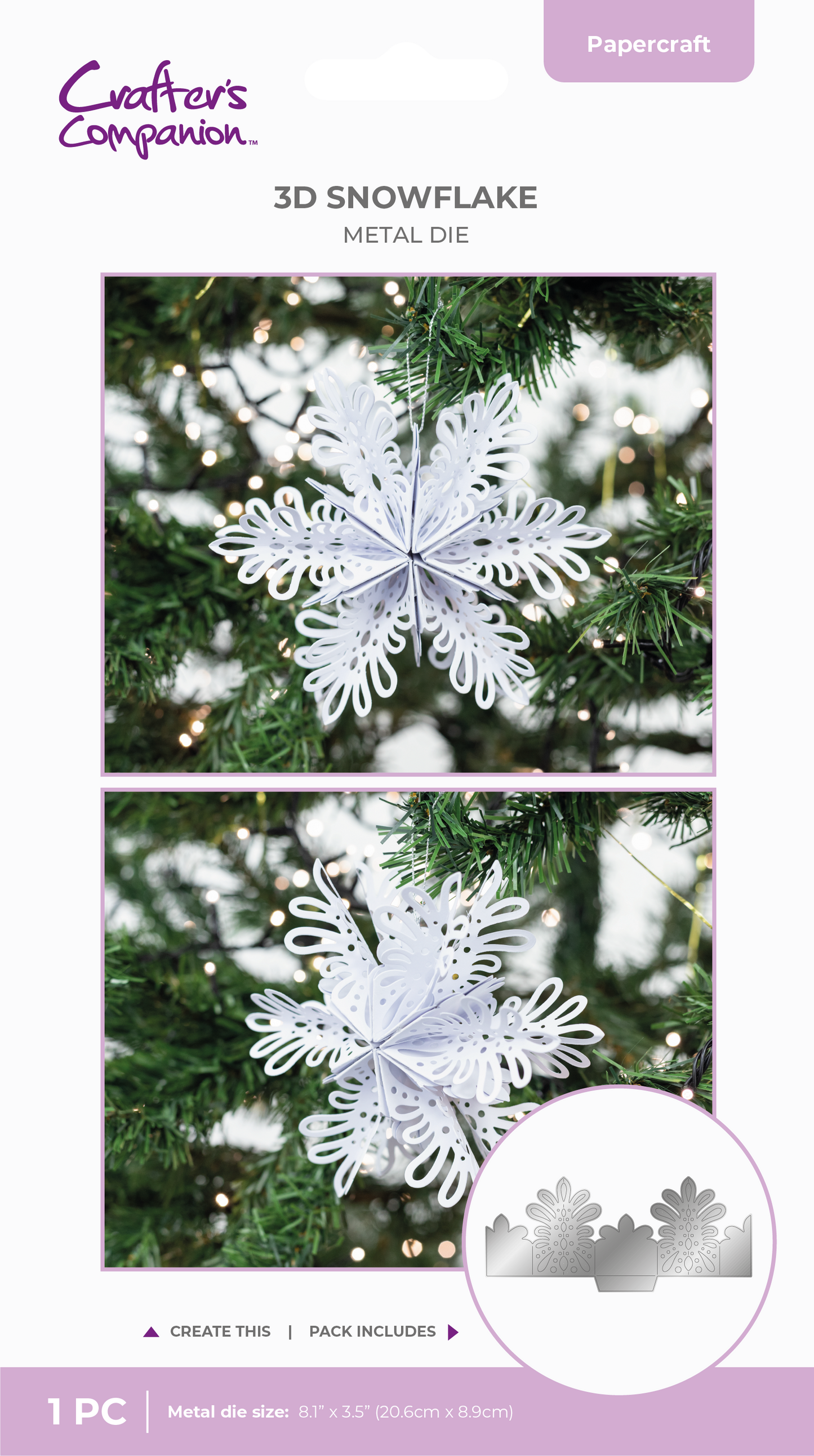Crafter’s Companion Metal Die - 3D Snowflake