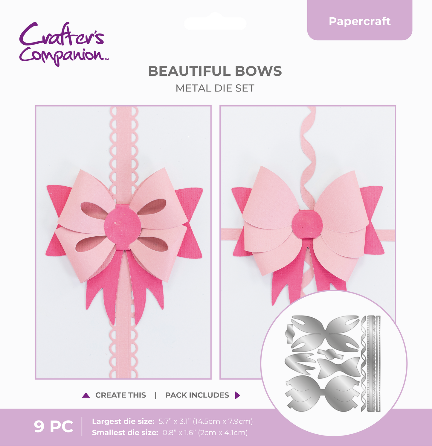 Crafters Companion Metal Die - Beautiful Bows