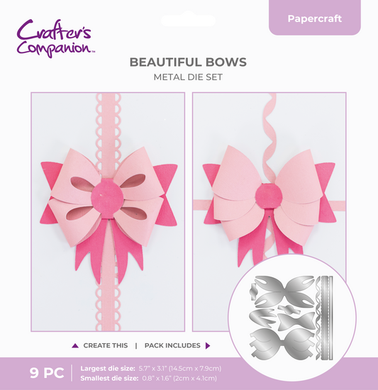 Crafters Companion Metal Die - Beautiful Bows