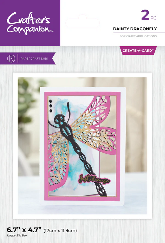 Crafter's Companion Metal Die Create a Card 5"x7" - Dainty Dragonfly