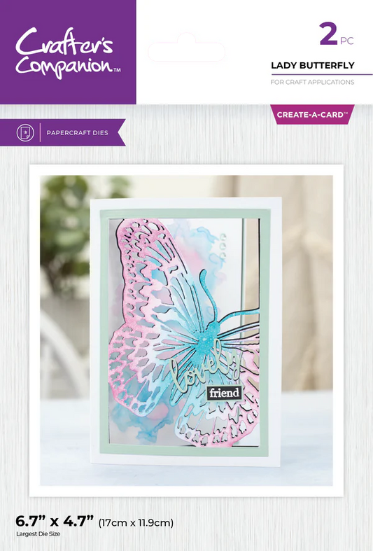 Crafter's Companion Metal Die Create a Card 5"x7" - Lady Butterfly