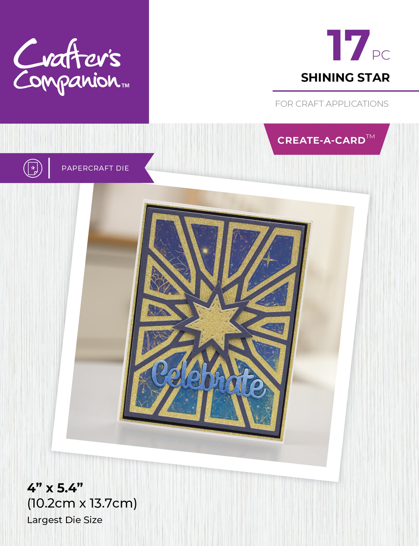 Crafter's Companion Metal Dies Create a Card - Shining Star