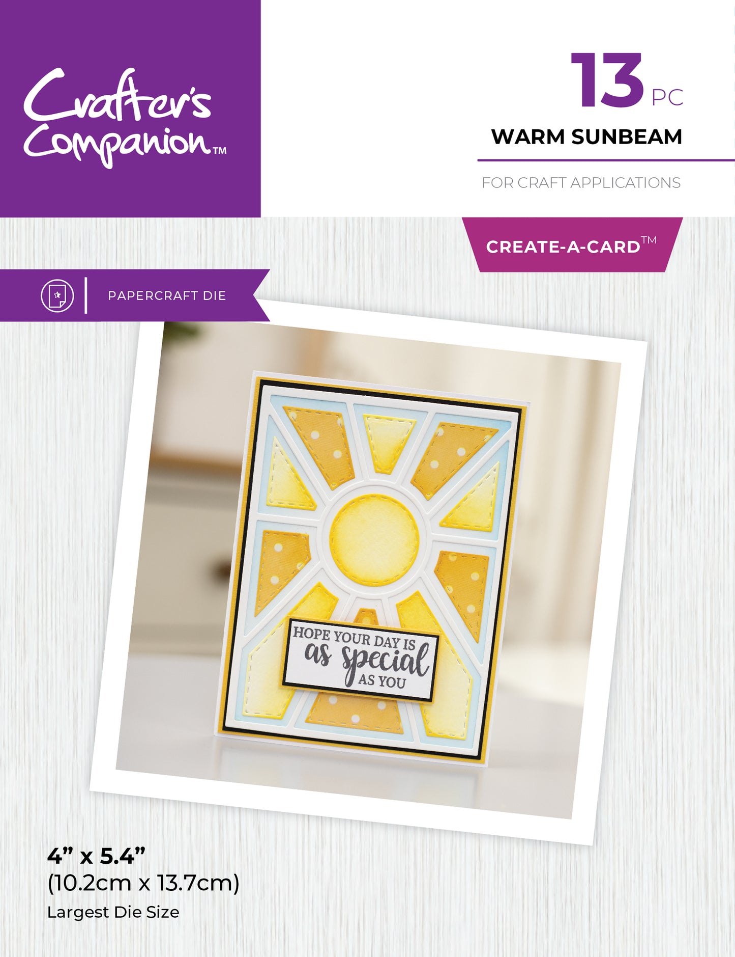 Crafter's Companion Metal Dies Create a Card - Warm Sunbeam