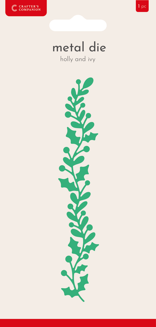 Crafter's Companion Metal Die - Holly and Ivy