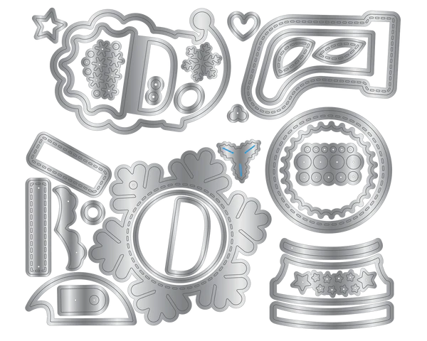 Crafter's Companion Metal Die Elements - Christmas Shaker Tags