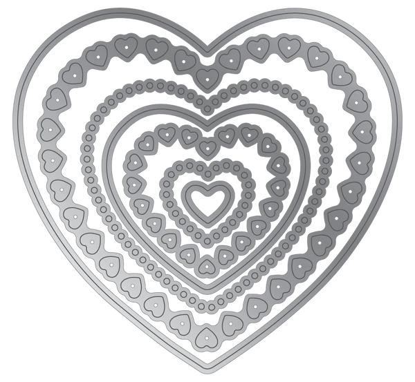 Crafter's Companion Metal Dies Elements - Decorative Nesting Hearts