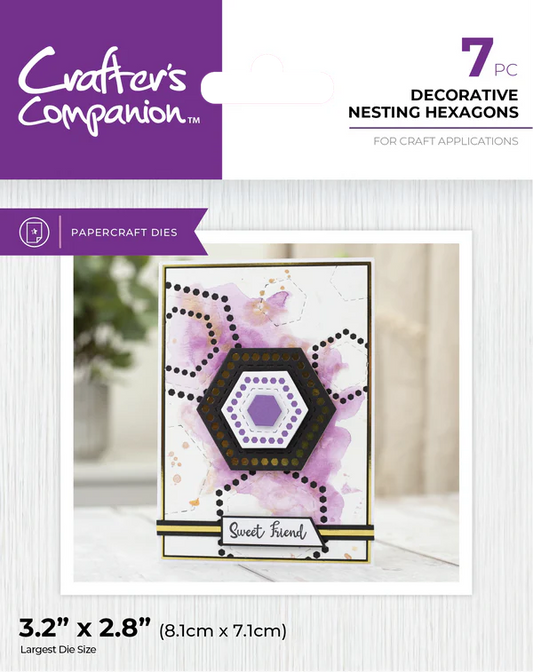 Crafter's Companion Metal Dies Elements - Decorative Nesting Hexagons