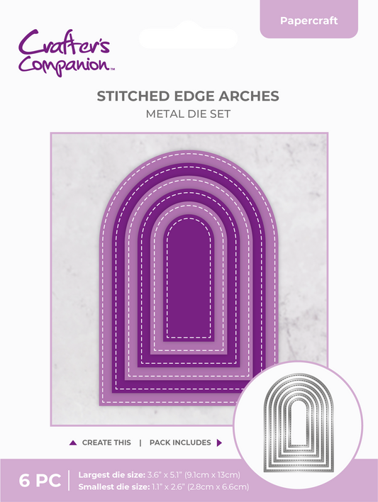 Crafter's Companion Metal Die - Stitched Edge Arches