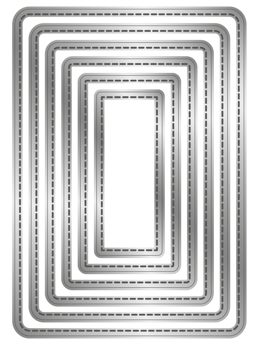 Crafter's Companion Metal Die - Stitched Edge Rounded Rectangles