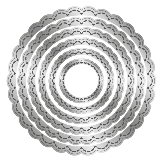 Crafter's Companion Metal Die - Stitched Edge Scalloped Circles