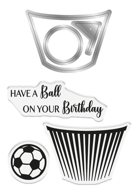 Crafter's Companion Modern Man Stamp and Die - Footy Cupcake