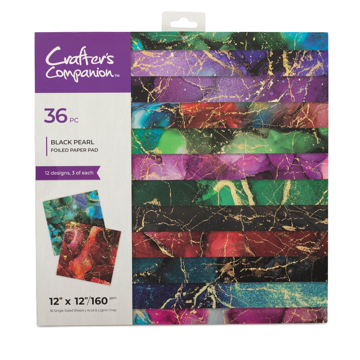 Crafter’s Companion 12”x12” Paper Pad - Black Pearl