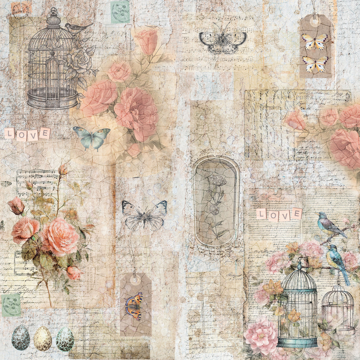 Crafters Companion 12” x 12” Paper Pad - Distressed Florals