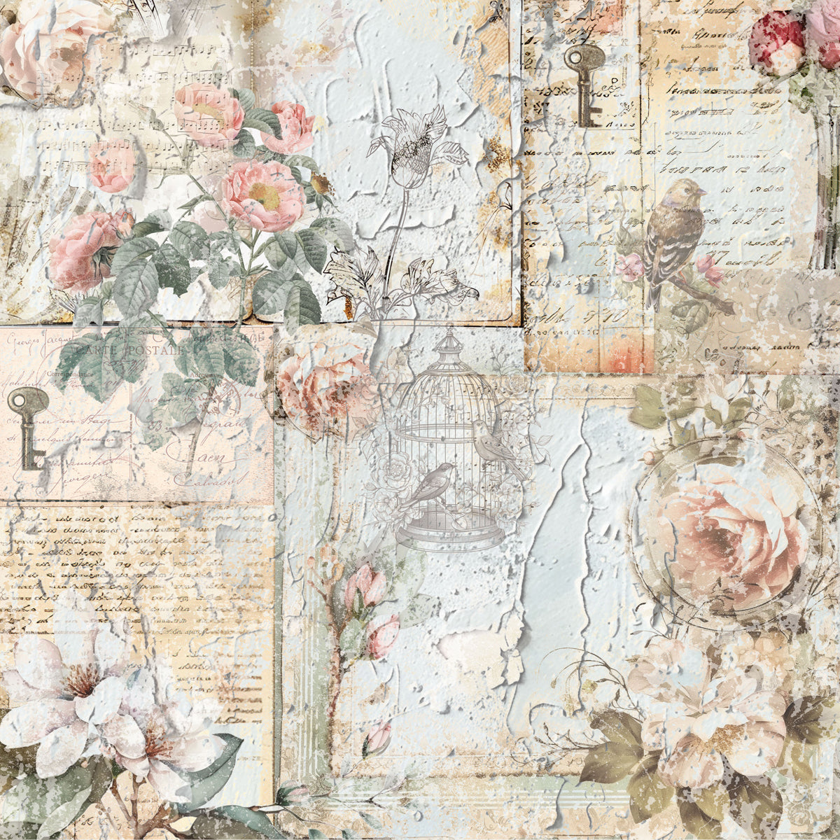 Crafters Companion 12” x 12” Paper Pad - Distressed Florals