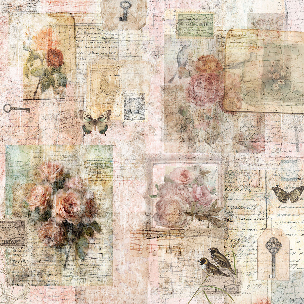Crafters Companion 12” x 12” Paper Pad - Distressed Florals