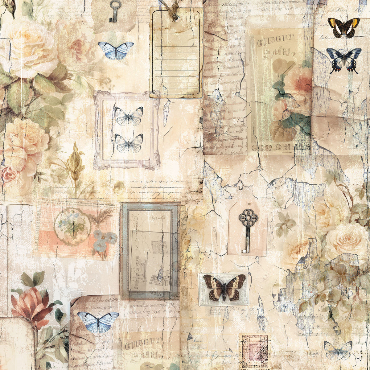 Crafters Companion 12” x 12” Paper Pad - Distressed Florals