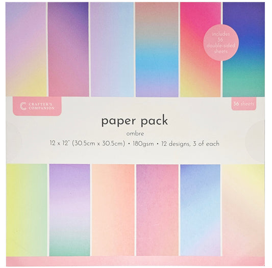 Crafters Companion 12” x 12 Paper Pad - Ombre