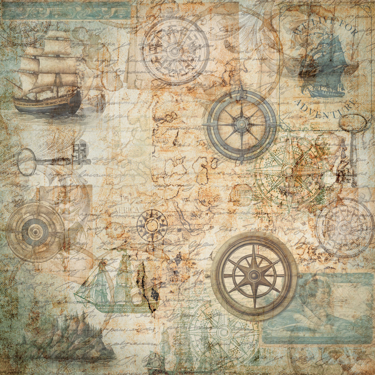 Crafters Companion 12” x 12” Paper Pad - Vintage Scrapbook