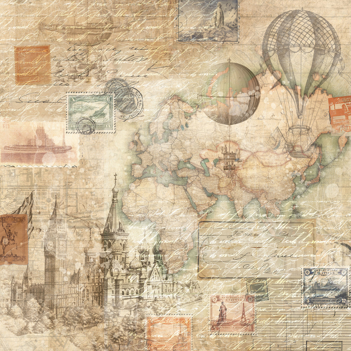 Crafters Companion 12” x 12” Paper Pad - Vintage Scrapbook