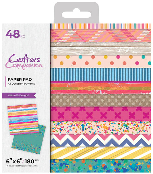 Crafter's Companion Cheers To You 6 x 6" Paper Pad - All Occasion Patterns