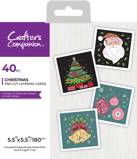 Crafters Companion 5.5" x 5.5" Pre-Cut Layering Pad - Christmas