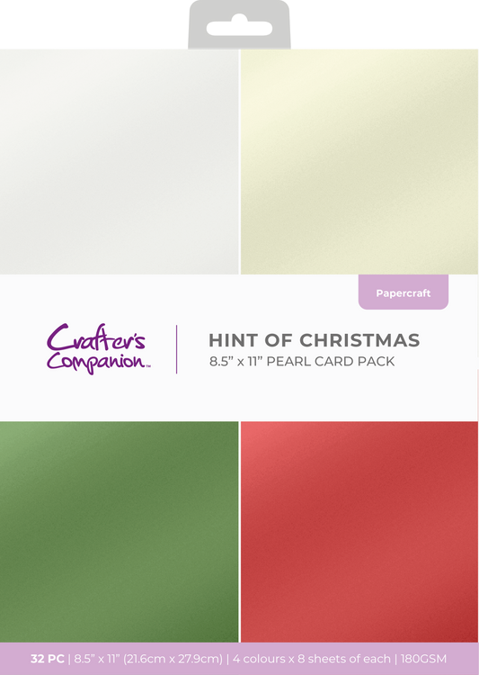 Crafter's Companion 8.5 x 11 Pearl Card Pack - Hint of Christmas
