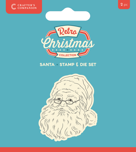 Crafter's Companion Retro Christmas Collection Stamp & Die Set - Santa
