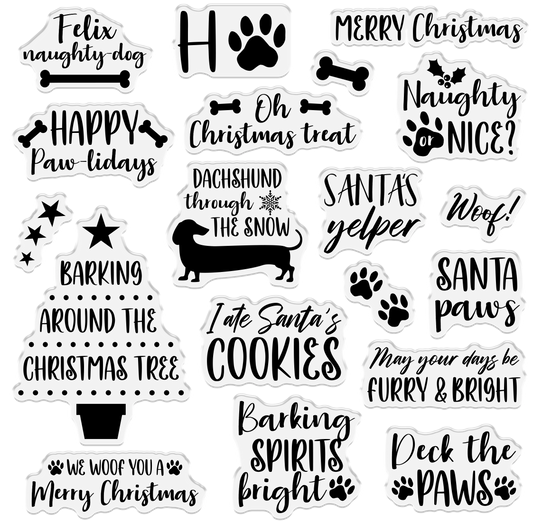Crafter's CompanionSanta Paws Clear Acrylic Stamp - Deck the Paws