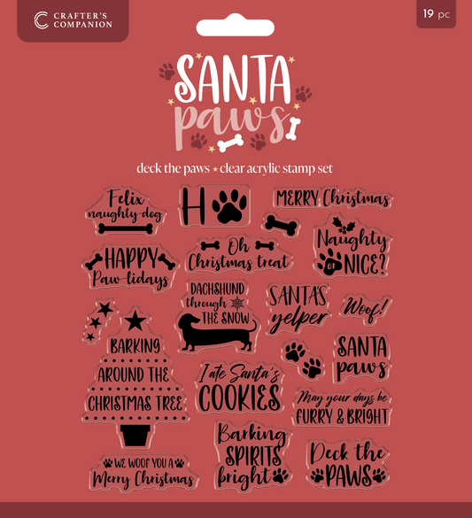 Crafter's CompanionSanta Paws Clear Acrylic Stamp - Deck the Paws