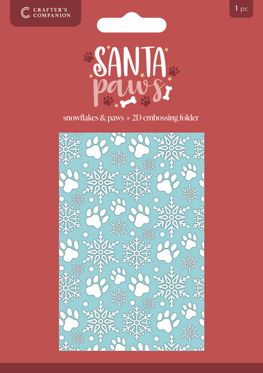Crafter's Companion Santa Paws 4"x 6"  2D Embossing Folder