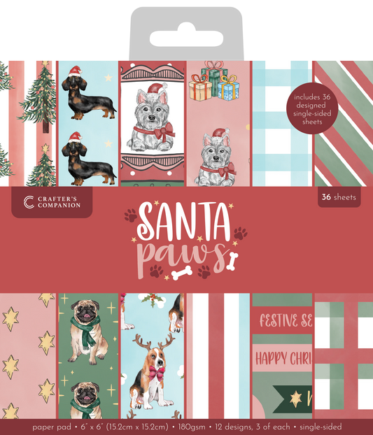 Crafter's CompanionSanta Paws 6”x6” Paper Pad