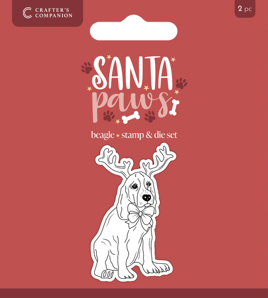 Crafter's Companion Santa Paws Stamp and Die - Beagle