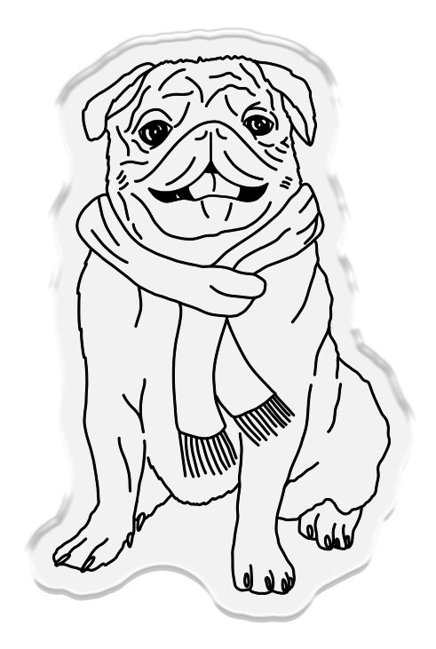 Crafter's Companion Santa Paws Stamp and Die - Pug