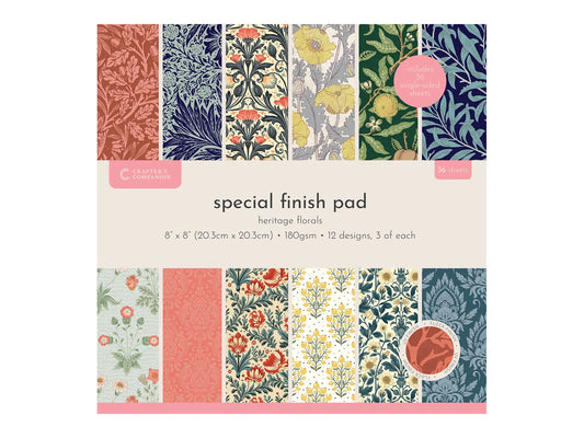 Crafter's Companion 8"x8" Special Finish Pad - Heritage Florals