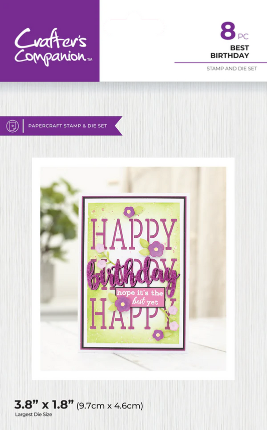 Crafter's Companion Stamps & Dies - Best Birthday
