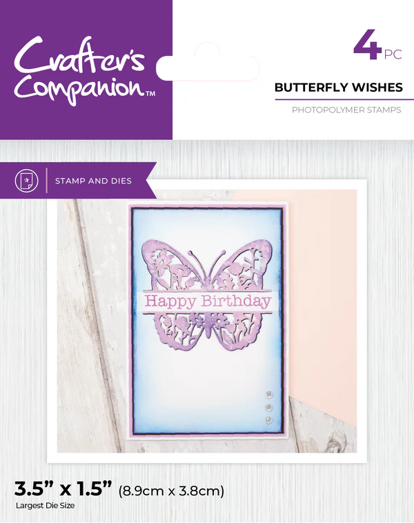 Crafter's Companion Stamp & Die - Butterfly Wishes